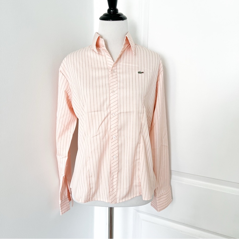 Lacoste Pink Button Down Shirt with Striped Pattern - 33